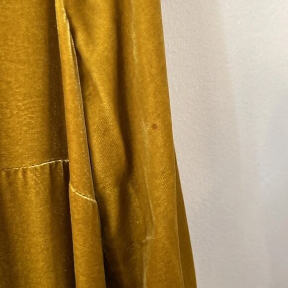 Hobbs London Crushed Velvet Dress Yellow Golden Mini Short 8 Silk Designer - Picture 5 of 8
